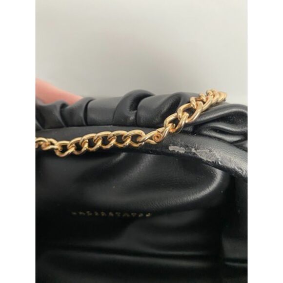 Understated LEATHER Black Formal Handbag Shoulder Chain - Picture 6 of 9
